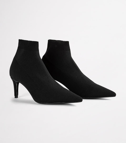 Botas de tacón de aguja Tony Bianco Gwen Black Sock Knit 6.5cm Negras | CRCVG74799