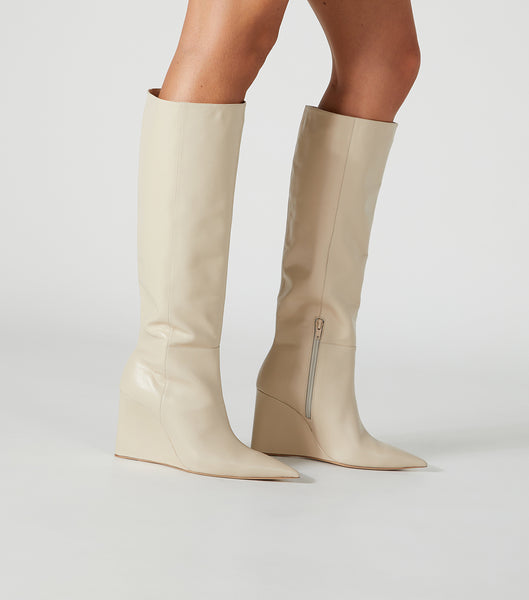 Botas hasta las rodillas Tony Bianco Drake Vanilla Capretto 9.5cm Amarillo Claro | ECRHC70543