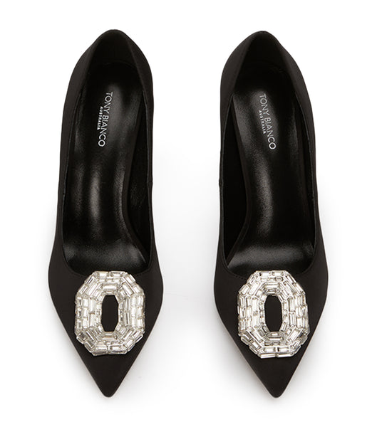 Court Shoes Tony Bianco Alison Black Satin 10.5cm Negras | CRNEJ88710