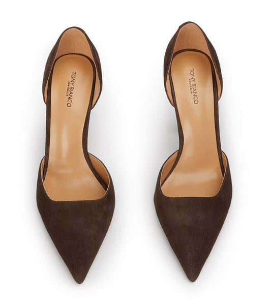 Court Shoes Tony Bianco Gala Espresso Suede 10cm Marrones | LCRSX77580