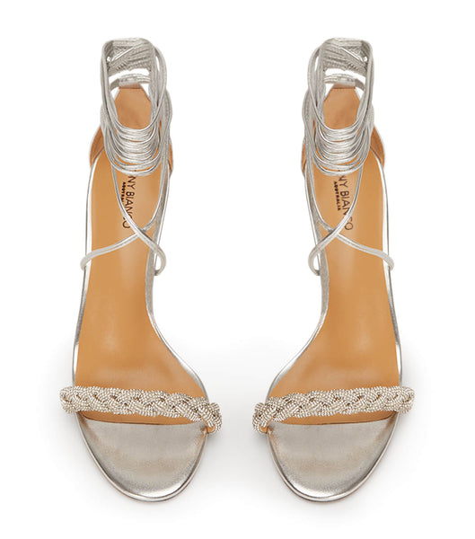 Tacones bajos Tony Bianco Henley Silver Nappa Metallic 8.5cm Plateadas Metal | CRXMI93716