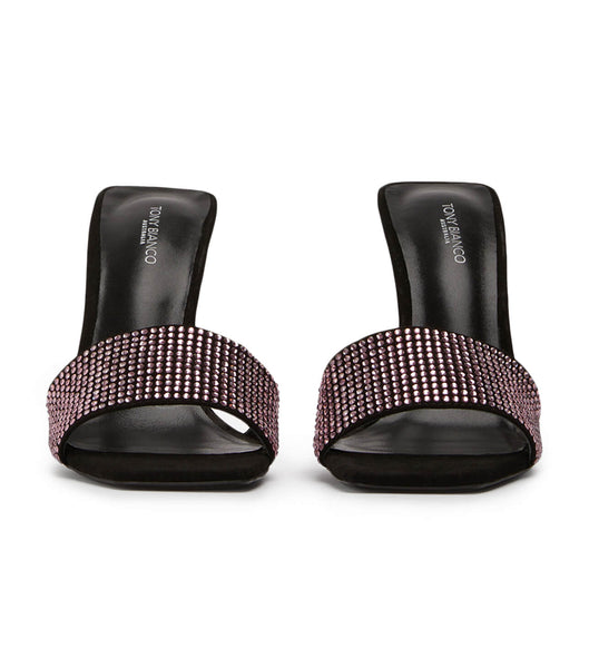 Tacones de aguja Tony Bianco Naomi Pink Crystal/Black Suede 10.5cm Rosas Negras | CREGJ56817