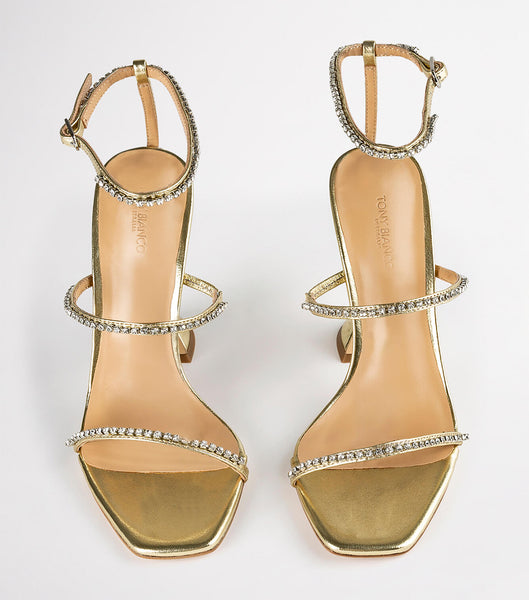 Tacones de evento Tony Bianco Shy Gold Nappa Metallic 10.5cm Doradas Metal | ACRWC57880