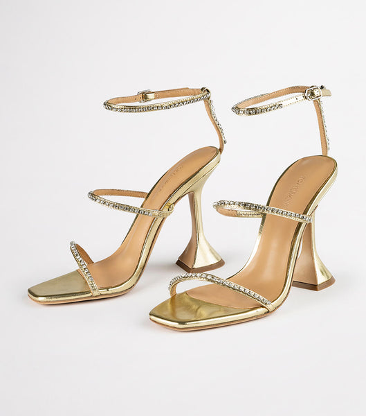 Tacones de evento Tony Bianco Shy Gold Nappa Metallic 10.5cm Doradas Metal | ACRWC57880