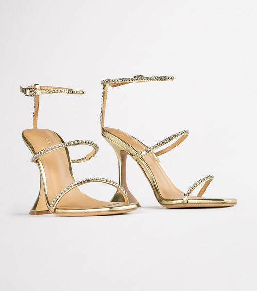 Tacones de evento Tony Bianco Shy Gold Nappa Metallic 10.5cm Doradas Metal | ACRWC57880