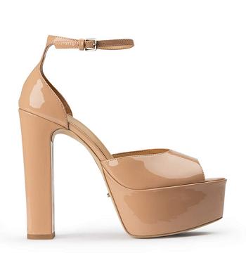 Zapatos Plataforma Tony Bianco Jayze Nude Patent 14cm Beige | UCRTG31468