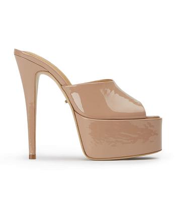 Zapatos Plataforma Tony Bianco Jordyn Coco Patent 15cm Beige | CRJBT87264